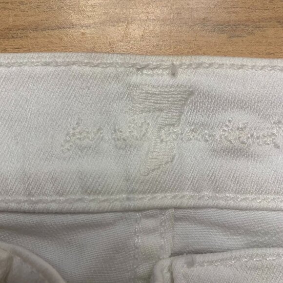 7 For All Mankind Ankle Skinny Jean with Faux Pockets White Size 32 - Picture 3 of 14